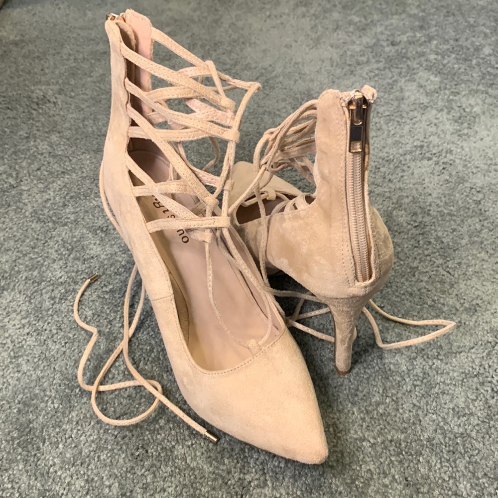 Zigi Soho Tan Laced Up Gladiator Pumps